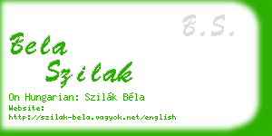bela szilak business card